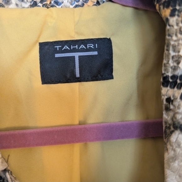 Tahari Snakeskin Leather Jacket - Black and Tan - Picture 3 of 5